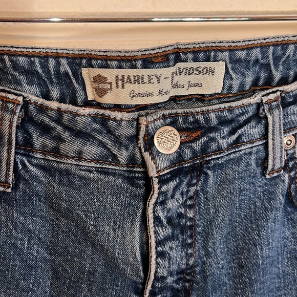 Harley Davidson Blue Bootcut Motorcycle Jeans, Women’s Size 8 - Picture 5 of 10